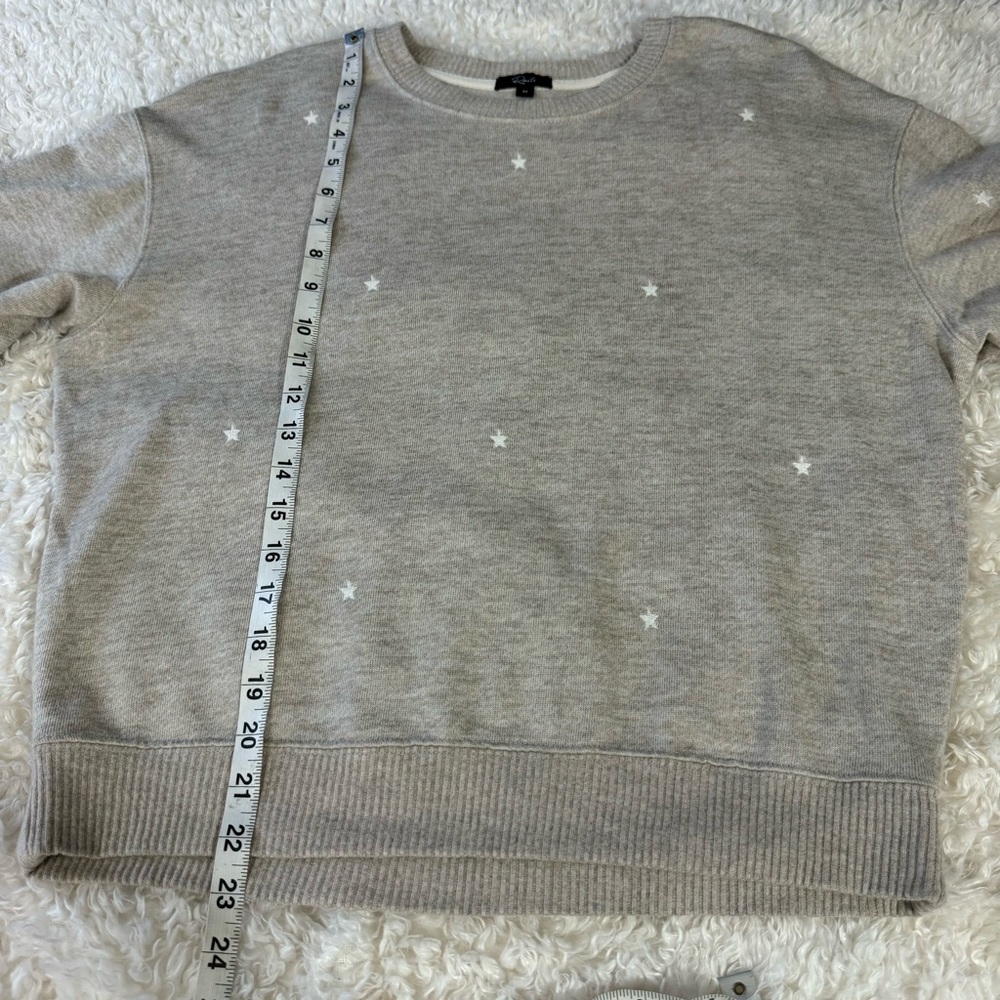 Rails Ramona Sweatshirt in Heather Brown with Embroidered Stars Cozy Lounge Sz M - Picture 8 of 13